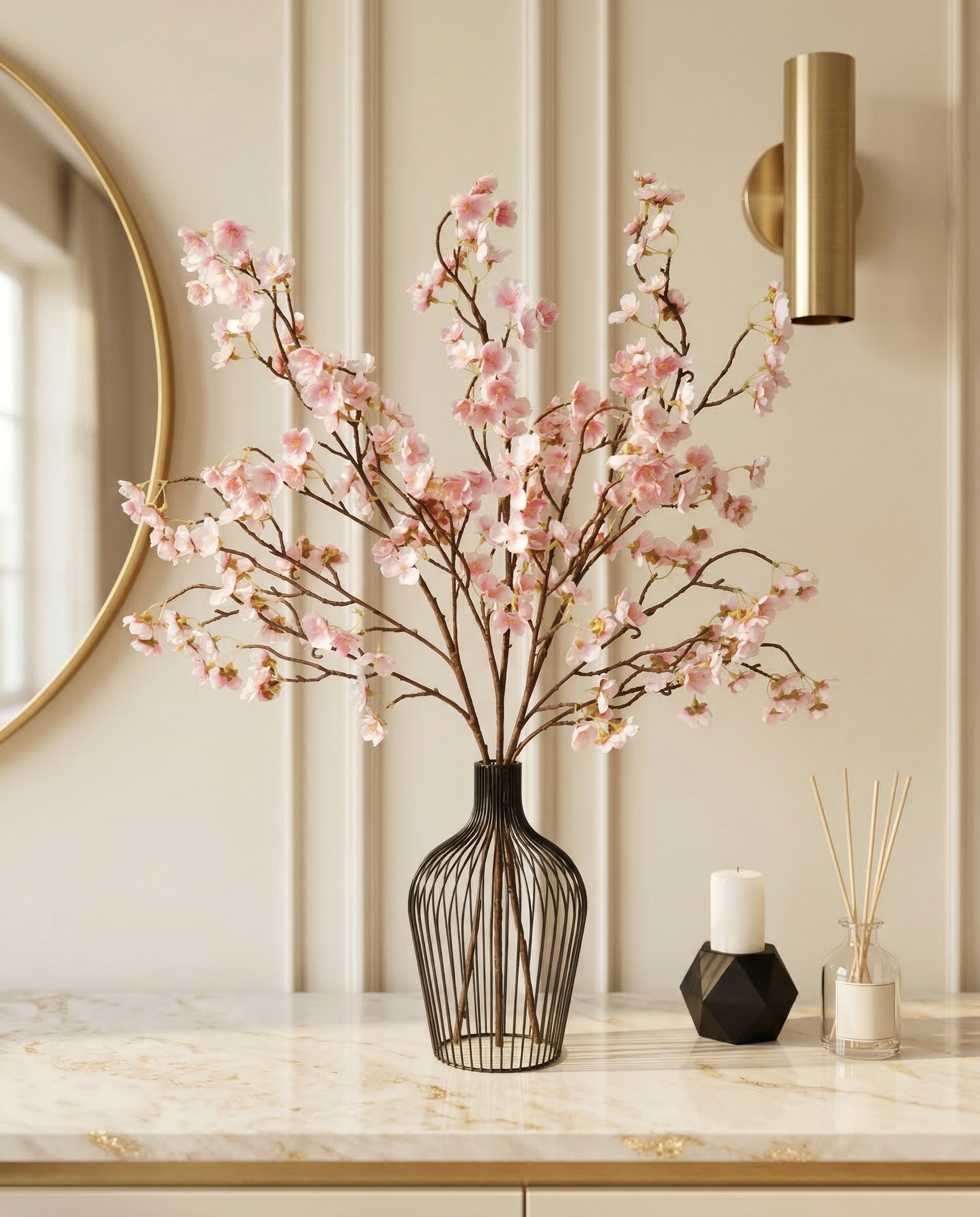 Faux Blossom Branch - PINK (3 STEMS)
